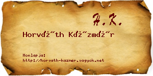 Horváth Kázmér névjegykártya